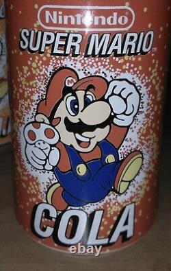 03 very nice/rare EMPTY soda/cola cans from Super Mario Nintendo brand