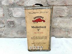 1920s Vintage Rare Gargoyle Mobiloil C For Gears Oil Tin Can Automobile Tin USA