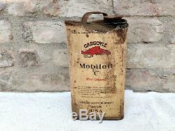 1920s Vintage Rare Gargoyle Mobiloil C For Gears Oil Tin Can Automobile Tin USA