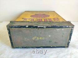 1920s Vintage Rare Shell Motor Oil Advertising Tin Can Automobile Collectibles