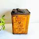 1920s Vintage Triple Shell Motor Oil Advertising Tin Can Rare Collectible T485