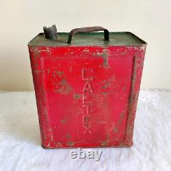 1930s Vintage Caltex Petrol Tin Can Automobile Collectible Rare Decorative TN179