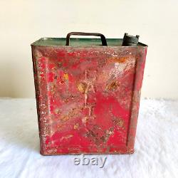 1930s Vintage Caltex Petrol Tin Can Automobile Collectible Rare Decorative TN179