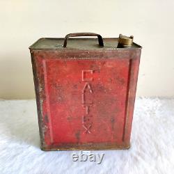 1930s Vintage Caltex Petrol Tin Can Brass Cap Automobile Collectible Rare TN181