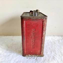 1930s Vintage Caltex Petrol Tin Can Brass Cap Automobile Collectible Rare TN181