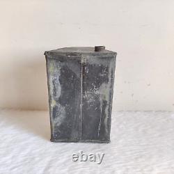 1930s Vintage Unique Shape Petrol Tin Can Automobile Collectible Old Rare TI303