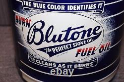 1940s Original Blutone 5 gal Fuel Oil empty Metal Can Rare