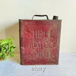 1940s Vintage Shell Motor Spirit Tin Can Decorative Automobile Collectible Rare