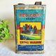 1950s Vintage Red Fort Brand Copal Varnish Advertising Tin Box Can Rare