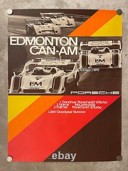 1972 Porsche 917-10 Edmonton Can-Am Victory Showroom Advertising Poster RARE VG