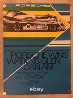1973 Porsche 917-30 Watkins Glen Can-Am Victory Showroom Advertising Poster RARE