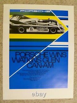 1973 Porsche Watkins Glen Can-Am Signed Strenger Advertising Sales Poster RARE