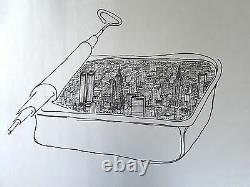 1978 RARE Vintage I Love NY Anchovy Can Lithographic Poster in Silver, Signed