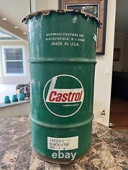 1988 CASTROL MOTOR Oil Can 16 U. S. Gallons RARE with Lid Vintage ANTIQUE EMPTY can