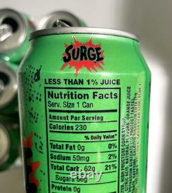 2014 Surge Soda Empty 6 pack 6pk 16oz can Collectible CocaCola Rare Discontinued