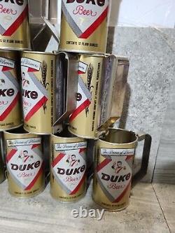 21 MinT RARE Duke Beer Steel 12 Ounce Pull Tab Beer Cans Made Into Steins Handy