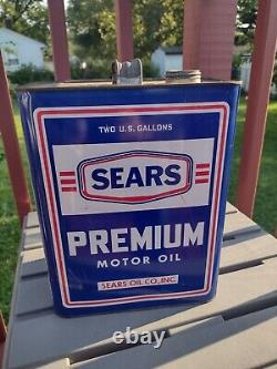 2 Gallon Oil Can Can Sears Premium Motor Oil Rare