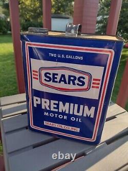 2 Gallon Oil Can Can Sears Premium Motor Oil Rare