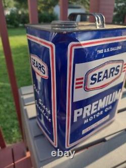 2 Gallon Oil Can Can Sears Premium Motor Oil Rare