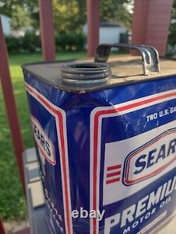 2 Gallon Oil Can Can Sears Premium Motor Oil Rare