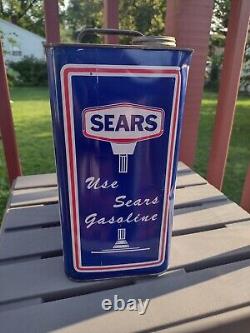 2 Gallon Oil Can Can Sears Premium Motor Oil Rare