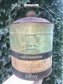 5 Gallon Vintage Terrys Senator Oil Can Rare Size