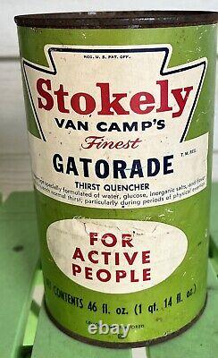 60's Stokely Van Camp's GATORADE 46oz Steel Can Bottle Energy Drink RARE Vintage