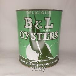 Advertisement Bivalve Oyster Can Metal Tin Chesapeake Tangier Oysters Green Rare