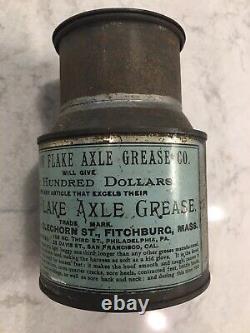 Amazing Rare 1890's Antique The Snow Flake Axle Grease Tin Can Bucket Gas & Oil