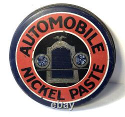 Antique 20s Automobile Nickel Paste Oil Can Tin Eureka Mfg Detroit Michigan Rare