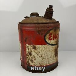 Antique 5 Gallon ENCO Gas Can USA Rare Hard To Find Dated 1893 N-55 Rusted Metal