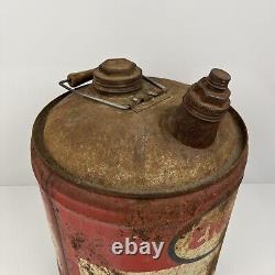 Antique 5 Gallon ENCO Gas Can USA Rare Hard To Find Dated 1893 N-55 Rusted Metal