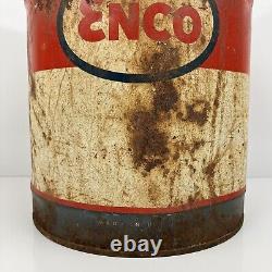 Antique 5 Gallon ENCO Gas Can USA Rare Hard To Find Dated 1893 N-55 Rusted Metal