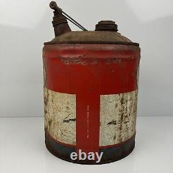 Antique 5 Gallon ENCO Gas Can USA Rare Hard To Find Dated 1893 N-55 Rusted Metal