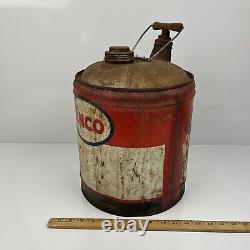 Antique 5 Gallon ENCO Gas Can USA Rare Hard To Find Dated 1893 N-55 Rusted Metal