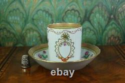 Antique English Porcelain Rare Armorial Coffee Can And Saucer Spode Pre 1840