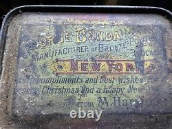 Antique George Benda Bronze Powder New York Tin Can Rare