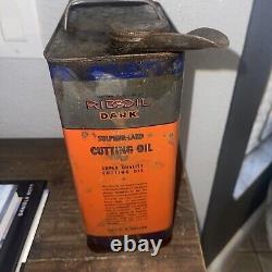 Antique Oil Can Ridgoil Cutting Ridge Tool Co Elyria Ohio USA 1 gal rare can