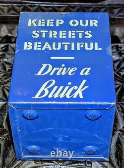 Antique Pre-war Drive A Buick Dealership Tin Trash Can Ashtray 100%Orig RARE