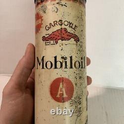 Antique RARE Graphic Auto Mobiloil Vacuum Oil Gargoyle A Cone Top Spout Oil Can