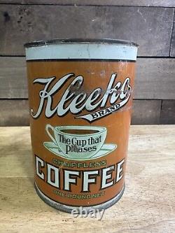 Antique Rare Kleeko Brand One Pound Coffee Can Pittsburgh Pa