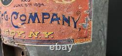 Antique The Columbian Faucet Can Large OIL & GAS Patented 1894 Advertising Rare