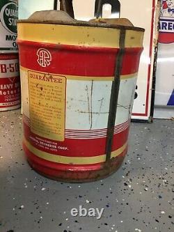 Authentic Rare Vintage Imperial Motor Gas Oil Metal Advertising Can 5 Gallons