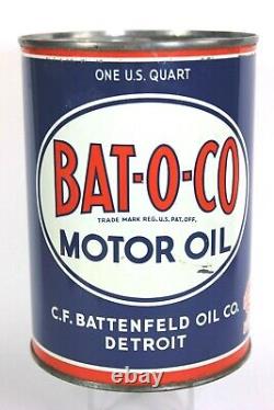 BAT-O-CO Motor Oil Can by C. F. Battenfeld Oil Co. Detroit, Mich. EXTRA RARE