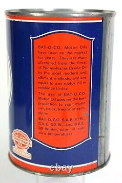 BAT-O-CO Motor Oil Can by C. F. Battenfeld Oil Co. Detroit, Mich. EXTRA RARE