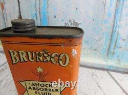 BRUNSCO Shock Absorber Fluid Can Brunswick Tire Corp. Akron OH Pint Tin (RARE)