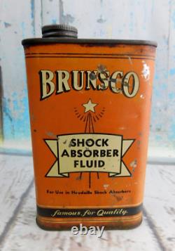 BRUNSCO Shock Absorber Fluid Can Brunswick Tire Corp. Akron OH Pint Tin (RARE)
