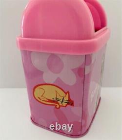 Barbie Retro Set of two Trash Can & Accessory Box Pink Cute Rare Collection Used