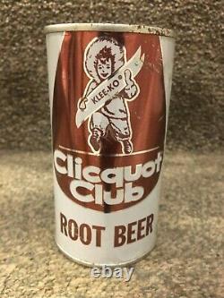 CLICQUOT CLUB ROOT BEER, 12oz FLAT TOP SODA CAN MILLIS, MA, RARE VERY CLEAN