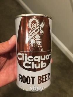 CLICQUOT CLUB ROOT BEER, 12oz FLAT TOP SODA CAN MILLIS, MA, RARE VERY CLEAN